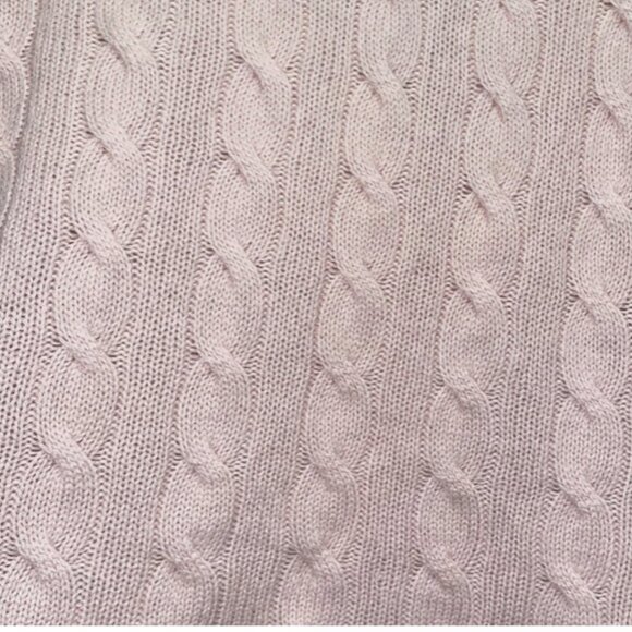 Vintage Pink Cashmere Cardigan Sweater Cable Knit Small - Picture 5 of 8
